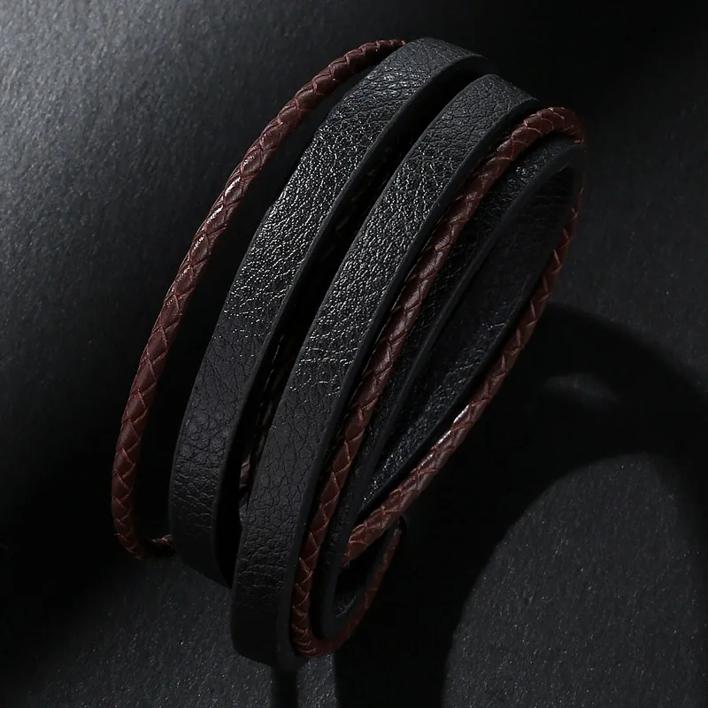 Обувь в стиле панк для мужчин ювелирные изделия черный/коричневый плетеный