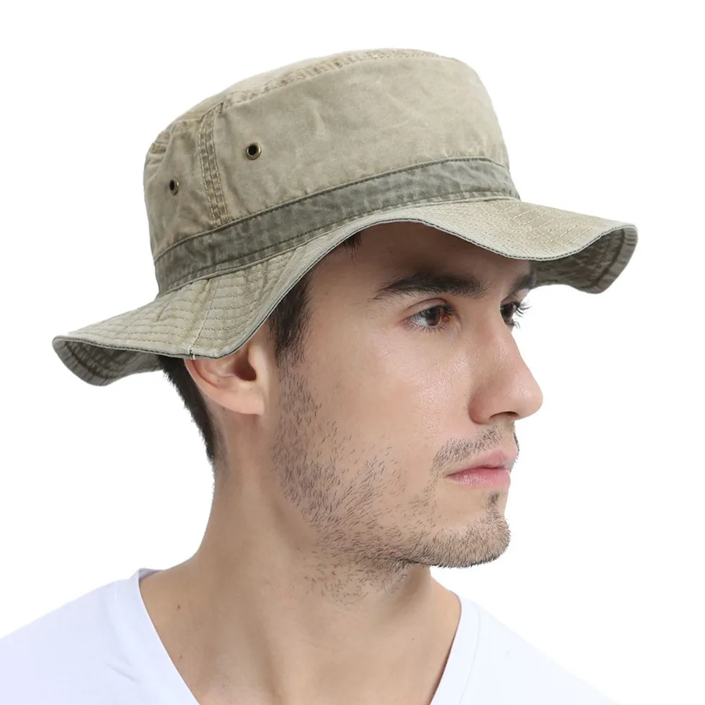 

VOBOOM Men's Bob Summer Panama Bucket Hats Outdoor Fishing Wide Brim Hat UV Protection Cap Men Sombrero Gorro Sun for Male 139