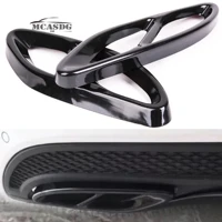 2pcs glossy black exhaust tips cover trim fit for mercedes a b c e gls class