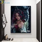 Плакат абстрактного искусства 5D алмазов картина животных волка Phantom Женственная Дамская обувь камни в форме ромба круглый сверла вышивка крестом, мозаичный Декор подарок
