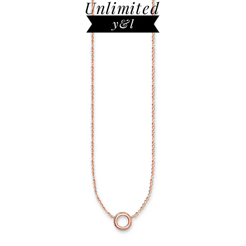 Цепочка из розового золота для мужчин и женщин очаровательное колье переноска