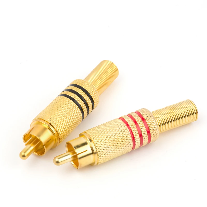 1 шт. Позолоченный разъем RCA Штекерный аудио-разъем с протектором кабеля |