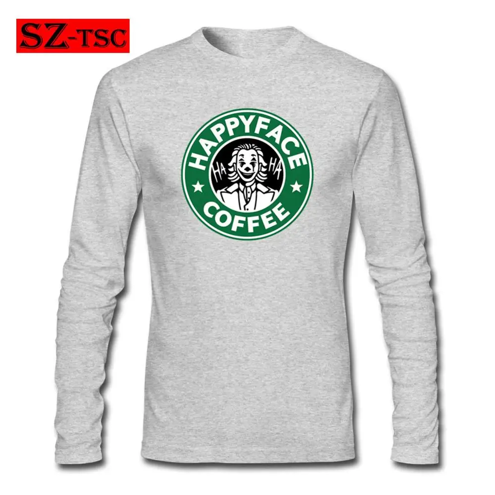 2019 Футболка с принтом из фильма ужасов Джокер счастливое лицо кофе Gotham City Criminal