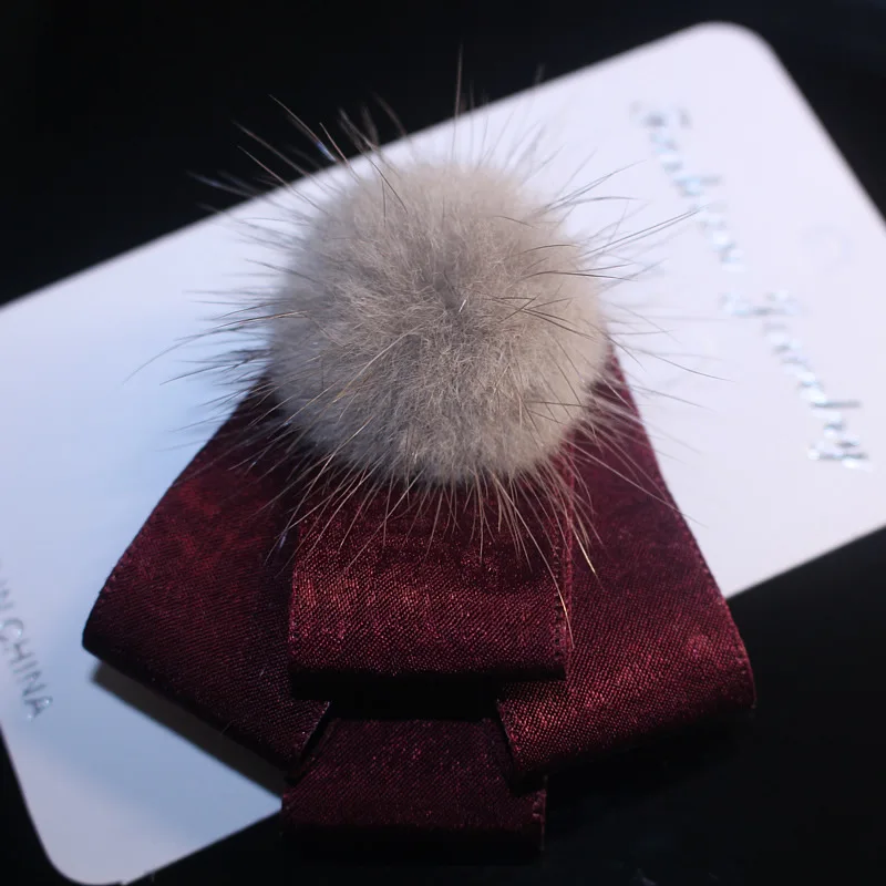 Корейская ткань норковый шар плюшевая брошь женский бархат ленточный штифт