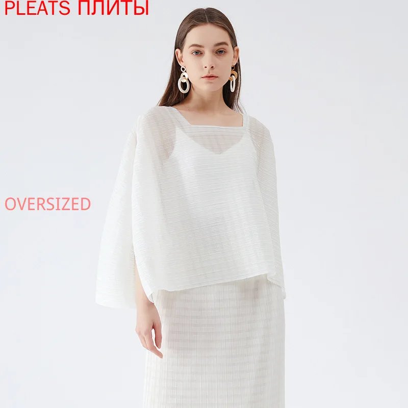 

Half-length Skirt Pure White Suit Female Korean Style Trend High Waist Fashion Loose Casual Two-piece Suit Skirt and Tshirt