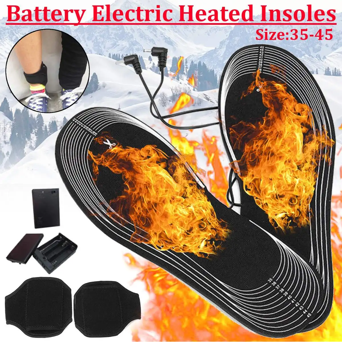 

Battery Heated Shoe Insoles Electric Foot Warming Pad Feet Warmer Sock Pad Mat Winter Outdoor Sports Heating Insoles Winter Warm