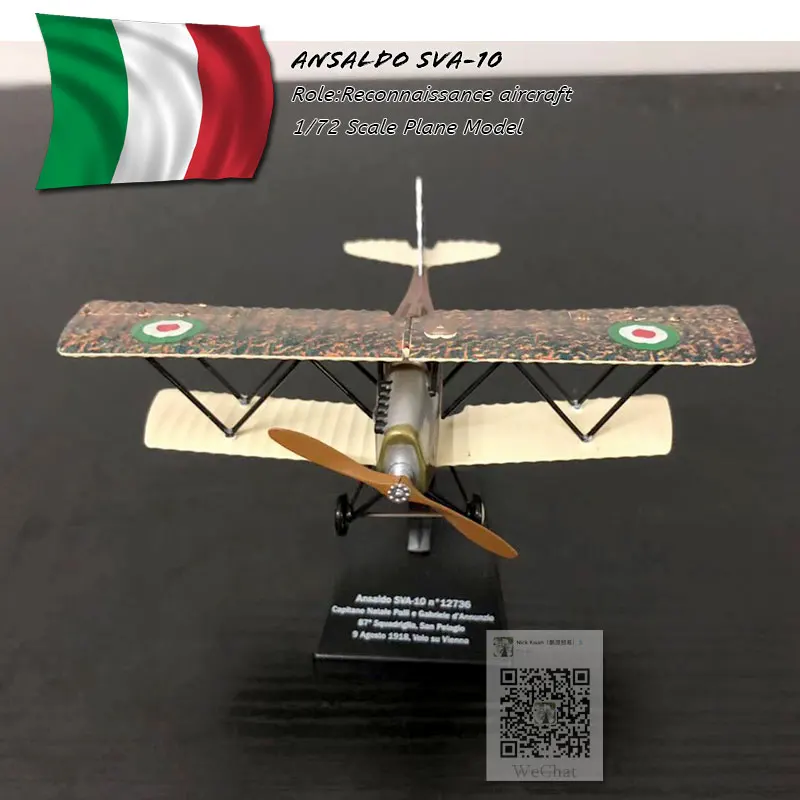 ITALERI 1/72 масштаб военная модель игрушки Италия Ansaldo SVA-10 истребитель литой металлический самолет модель игрушки для сбора/подарок