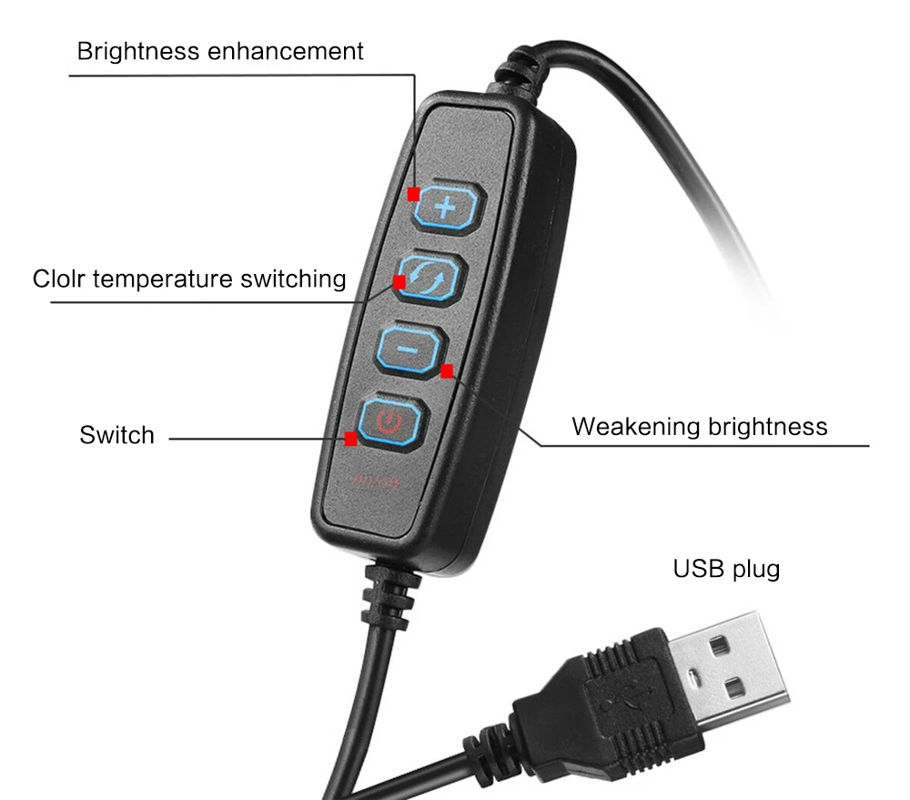 Кольцевой светильник SH 16 см 6 дюймов со штативом светодиодный для селфи с Usb