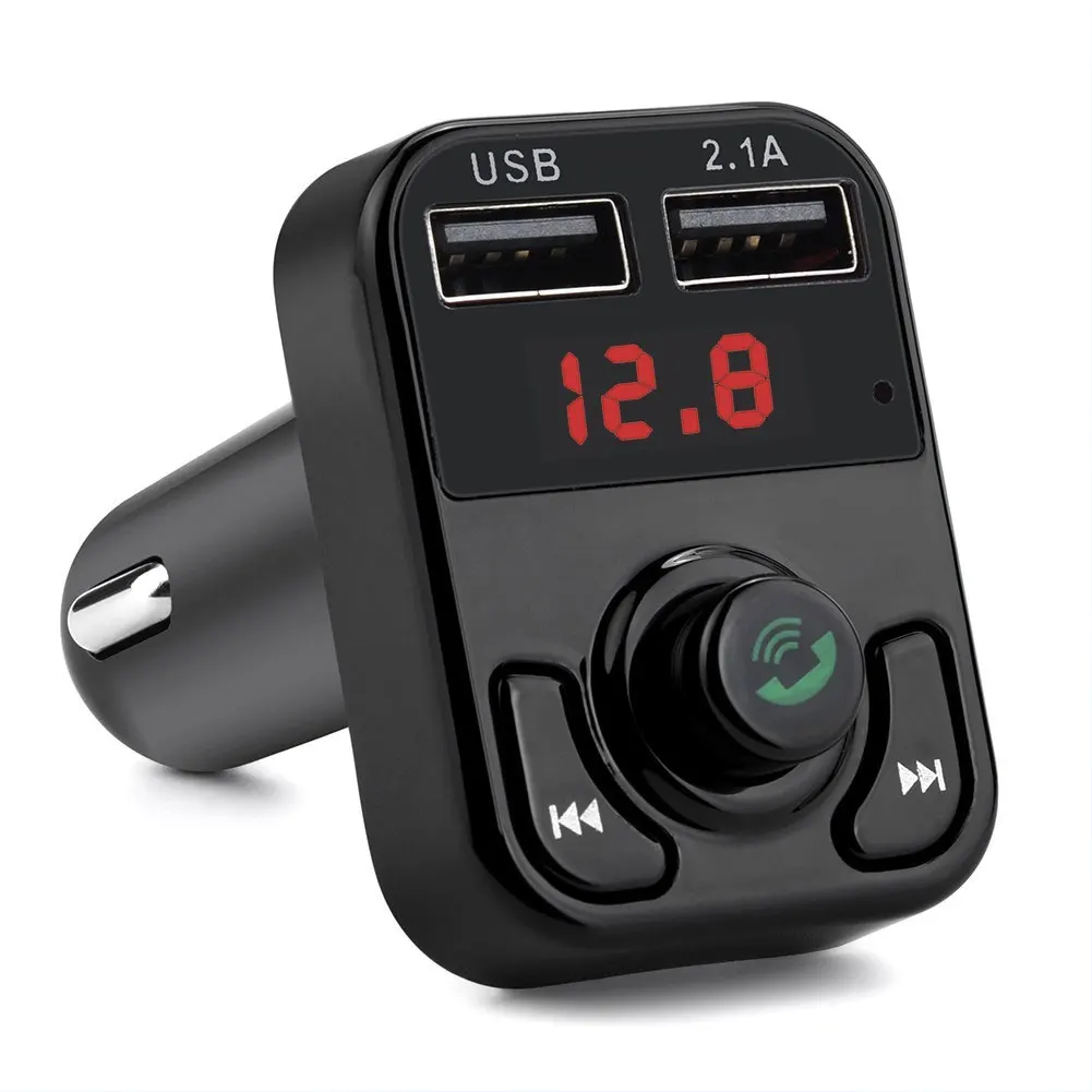 Black Vehemo MP3 автомобильный fm-передатчик передатчик Bluetooth Обнаружение напряжения для Handfree FM адаптер Универсальный AUX Стерео - Название цвета: Black