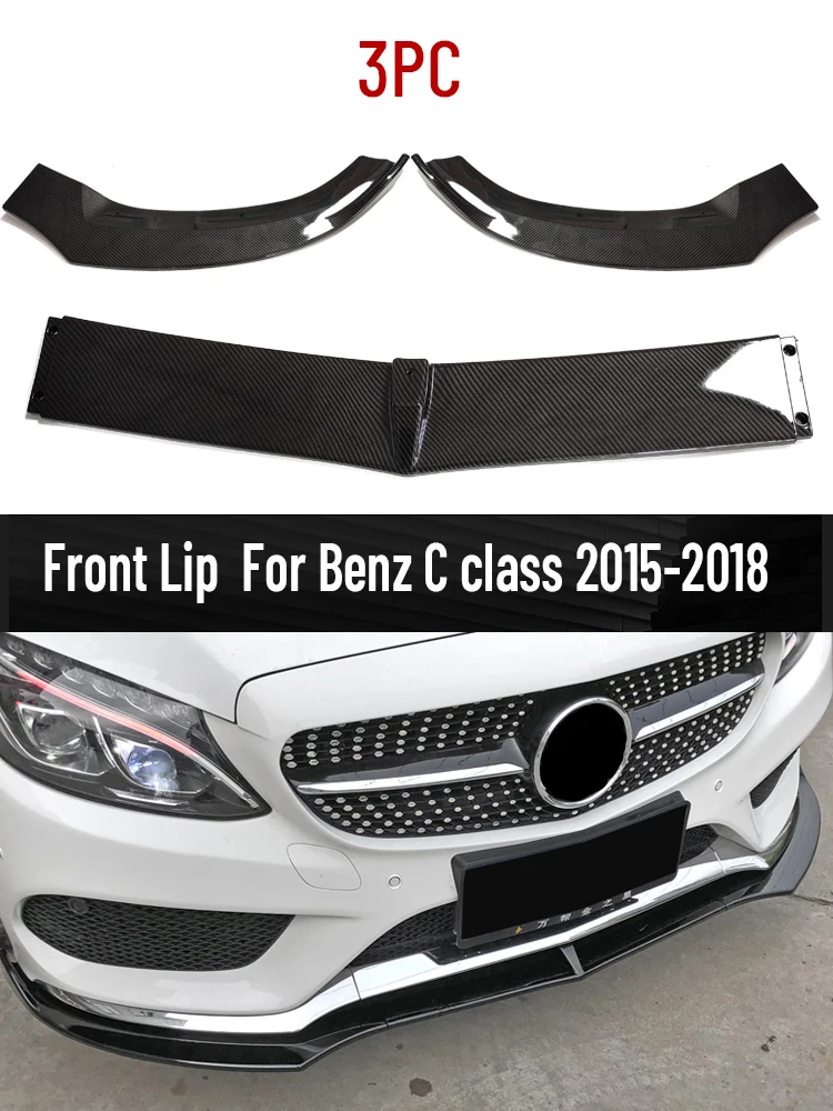 

3 шт., сплиттер для переднего бампера Mercedes Benz C CLASS W205 prefacelift 2015-2018 C80 C300 C300