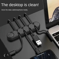 smart usb wire organizer cable winder silicone flexible cord management cable holder clips for mouse headphone earphone network