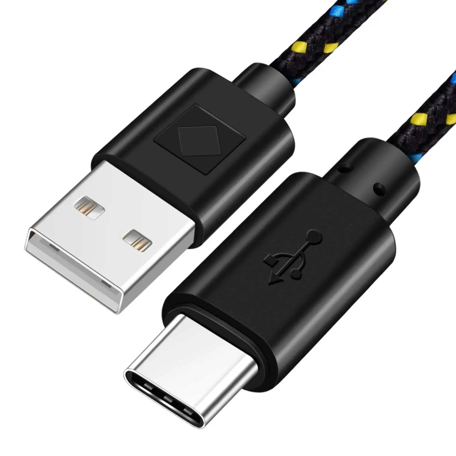 

1 м/2 м 2-в-1 высококачественный нейлоновый материал быстрая зарядка многоцветный плетеный USB-кабель Type-C кабель передачи данных шнур для телеф...