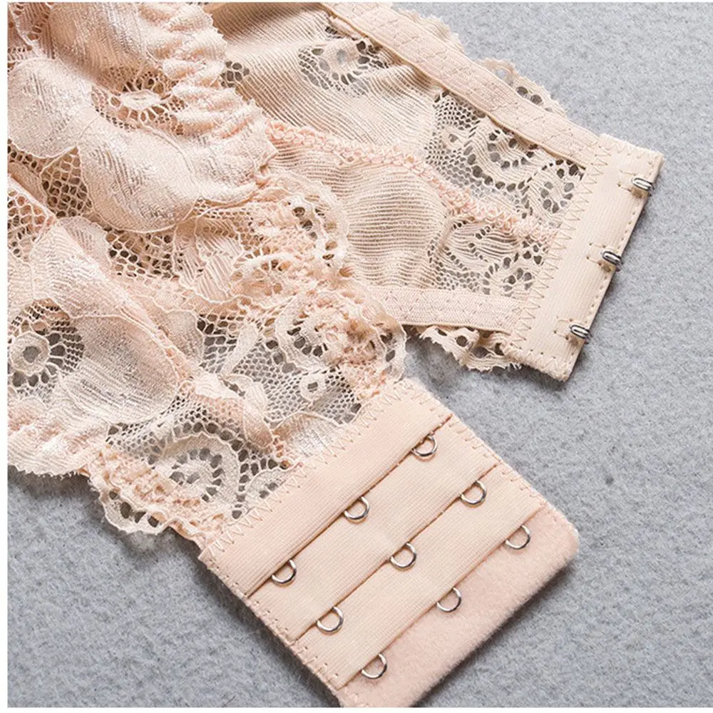 Женский кружевной бюстгальтер-Бралетт с цветочным рисунком бюстье застежкой