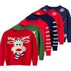 Джемпер для мальчиков и девочек, детский пуловер, одежда с Санта-Клаусом, детский зимний свитшот, вязаный Уродливый Рождественский свитер