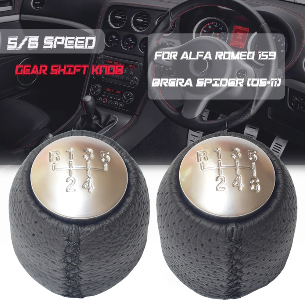 5/6 скоростная красная черная игла для ALFA ROMEO 159 автомобиль Brera spider(05-11) Автомобильная Ручка ручная черная ручка переключения передач Ручка шаровая Головка