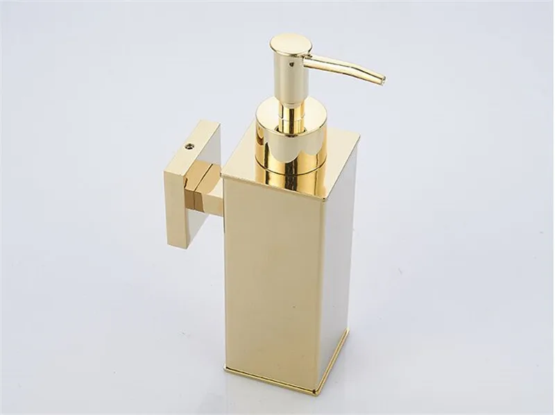 Liquid Soap Dispenser Hand Kitchen Sink Soap Container 304 Stainless Steel Gold Bathroom Shampoo Holder Wall Mounted Bottle