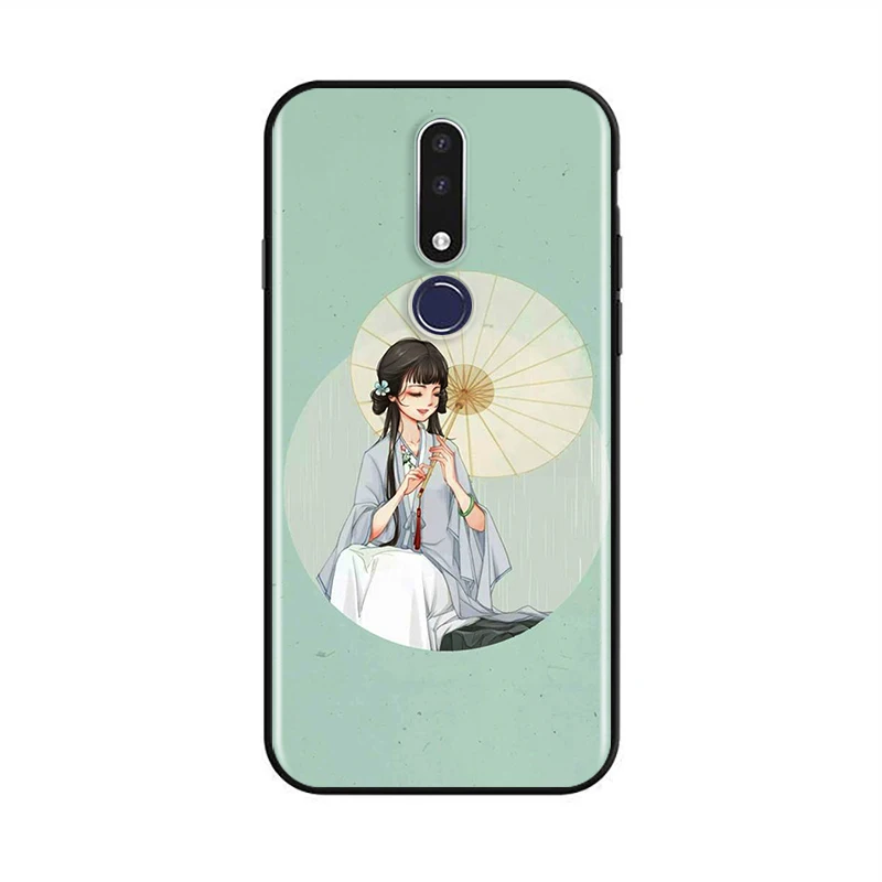 Beauty of Chinese ink painting for OPPO Realme C2 2 A31 A5 A7 F15 F11 F9 F7 F5 R17 R15 R9S K5 K3 Pro 2020 2018 Black Phone Case