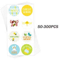 reward kids sticker classroom teacher supplies encouragement motivational children sticker cute animals sealing labels 50 300pcs