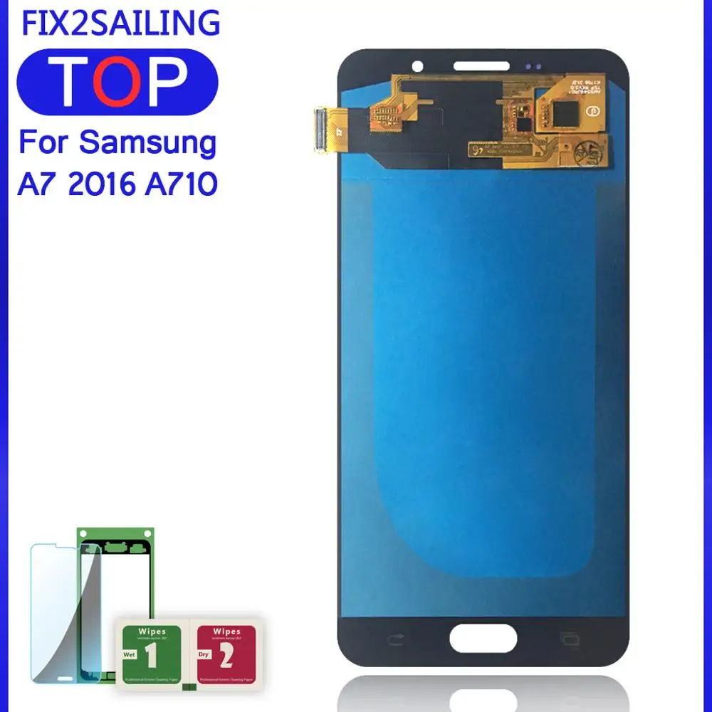 Сенсорные ЖК-дисплеи A7 для Samsung Galaxy 2016 A710 A710F A710M AMOLED ЖК-дисплей телефона сенсорный