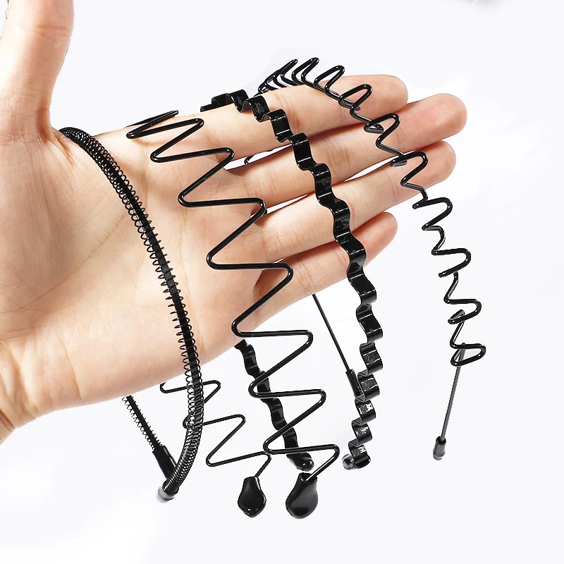 Шикарная черная волнистая повязка для волос унисекс мужчин и женщин оголовье