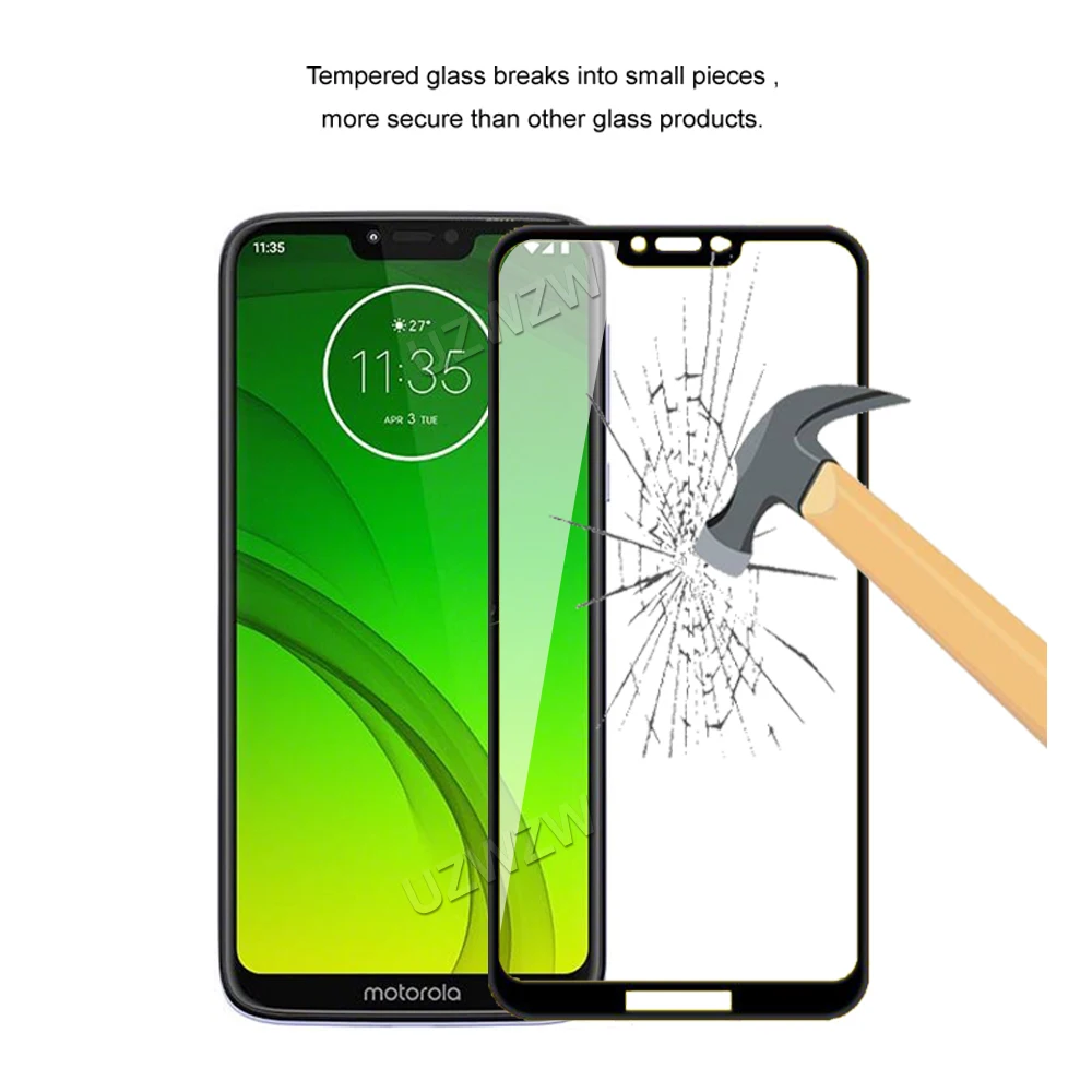 for motorola moto g7 power full coverage tempered glass phone screen protector protective guard film 2 5d 9h hardness free global shipping
