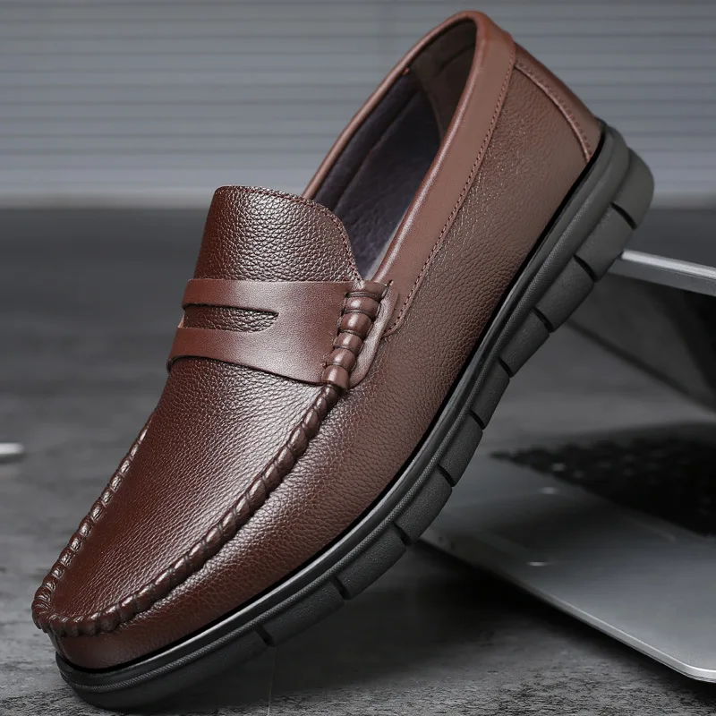 

Men's Casual Shoes Men Moccasins Autumn Fashion Driving Boat Shoes Male Genuine Leather Slip-On Classic Man's Shoes Loafers 6758