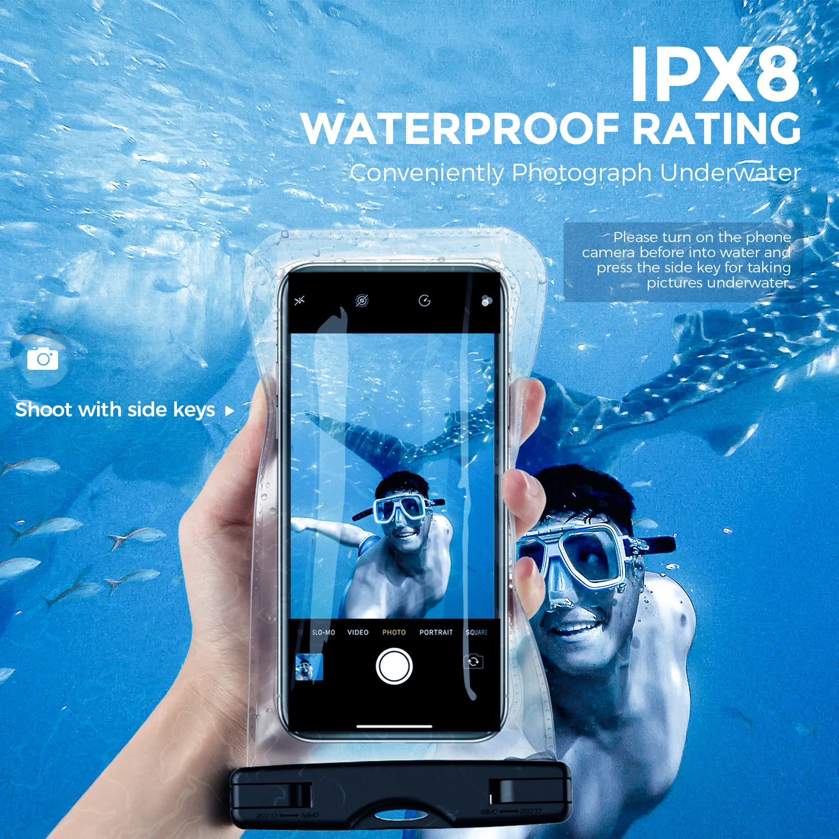 MPOW 2 в 1 водонепроницаемый чехол для телефона с нарукавником Водонепроницаемый IPX8