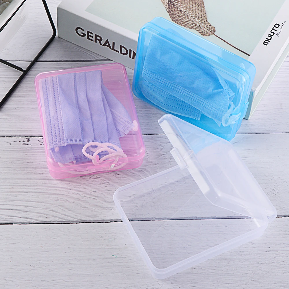 1 шт. портативный прозрачный ящик для хранения масок пластиковый