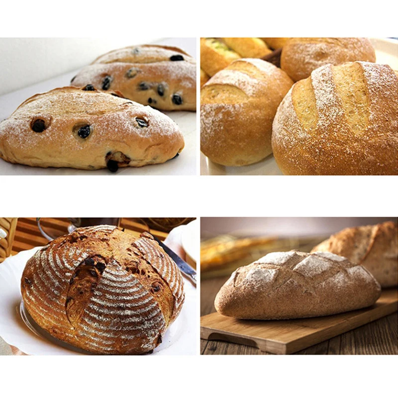 

Plastic/Wooden Bread Lame Tools Bakery Scraper Bread Knife/Slicer/Cutter Dough Breads Scoring Lame with Blades Arc Curved Knife