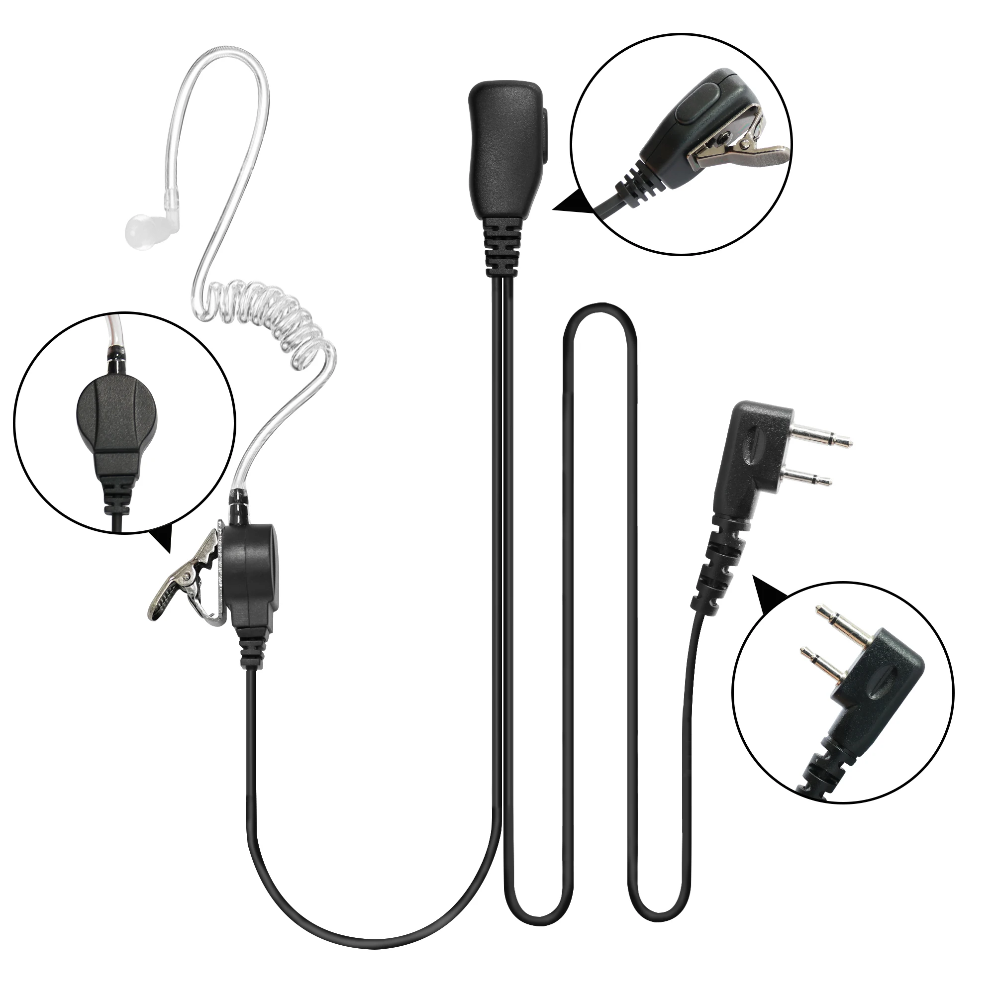 Auriculares de 1 Cable, micr&oacute;fono para ICOM IC-F4, IC-F34, IC-F43, IC-F44, IC-F3001, IC-F3003, IC-F4003, IC-F3023, port&aacute;til-1