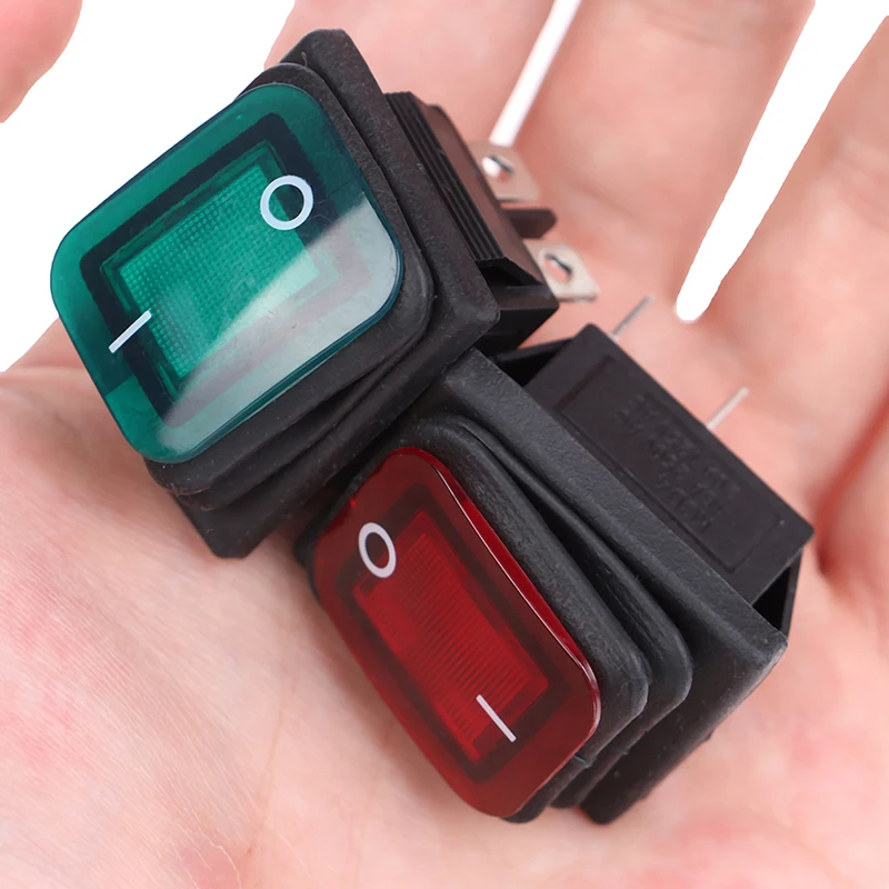 

1Pc 4 Feet 2 Gears with Light High Current Waterproof Boat-shaped Rocker Switch Green/Red