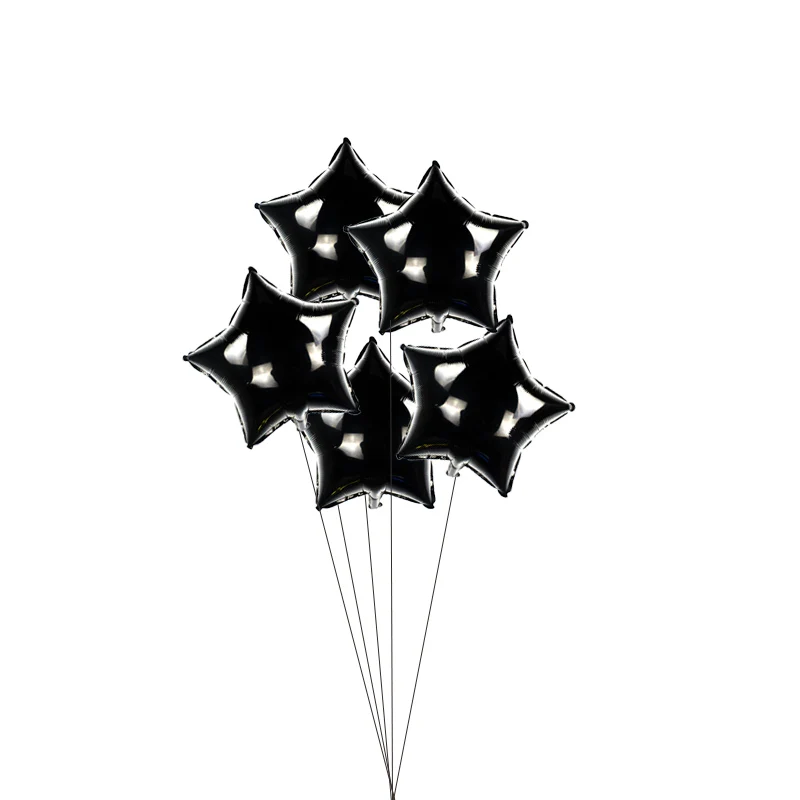 5black WJX 5 шт. 18 дюймов золотой синий шар звезда из фольги сердце Свадебные воздушные шарики праздник в честь рождения ребенка, Рождество Красный Зеленый Звезда Дети шарики на день рождения - Цвет: 5black WJX