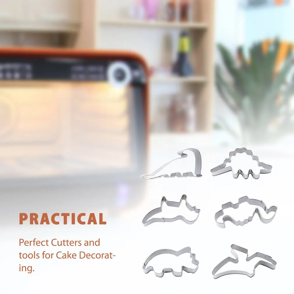 6 шт День Рождения выпечки печенья резак формы Динозавр джунгли для вечеринки в