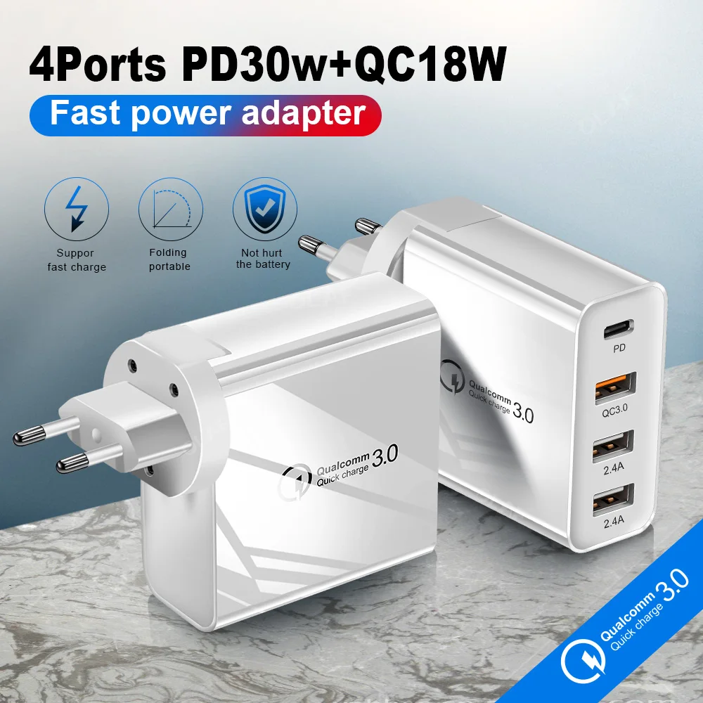 Олаф Quick Charge 3,0 зарядное устройство usb multi для iPhone X Xiaomi samsung S9 huawei QC4.0 QC3.0 QC C PD для быстрого настенного мобильный телефон Зарядное устройство