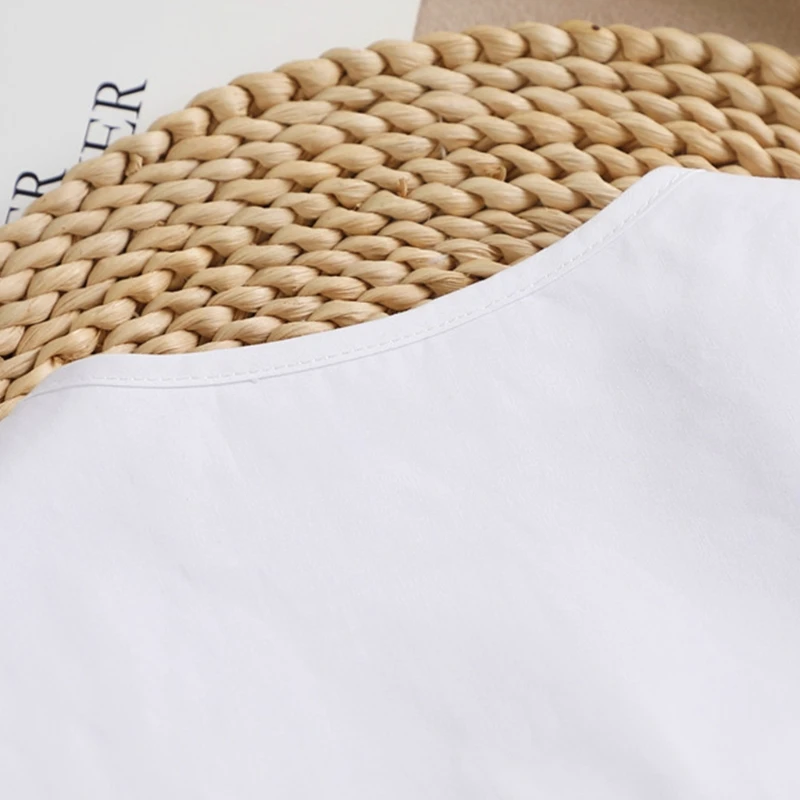 

Q1FA Fashion White Triangular False Collar Pleated Brim Women Faux Collar Shirt Dress Decoration Tie Clothing Accessories