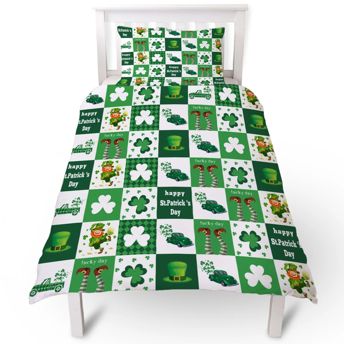 St. День Святого Патрика Зеленый грузовик для переноски трилистниками