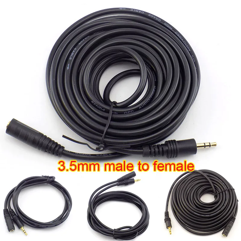 

1.5/3/5/10M DC 3.5mm Jack Male to Female Headphone Extension Cable AUX Audio Stereo Extender Cord For pc AV Audio speaker