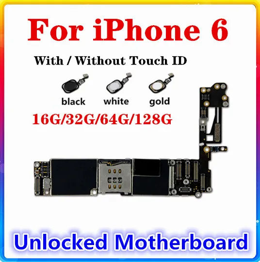 Материнская плата для Iphone 6 материнская с/без сенсорного ID отпечатка пальца 16 Гб/32
