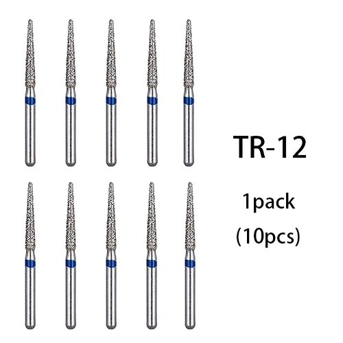 TR-12(10pcs) BR-31 Dental Diamond Burs Drill Dentistry Burs High Speed Handpiece Handle Diameter 1.6mm Dentist Tools BR-41 TR-13 FO32 - Цвет: TR-12(10pcs)