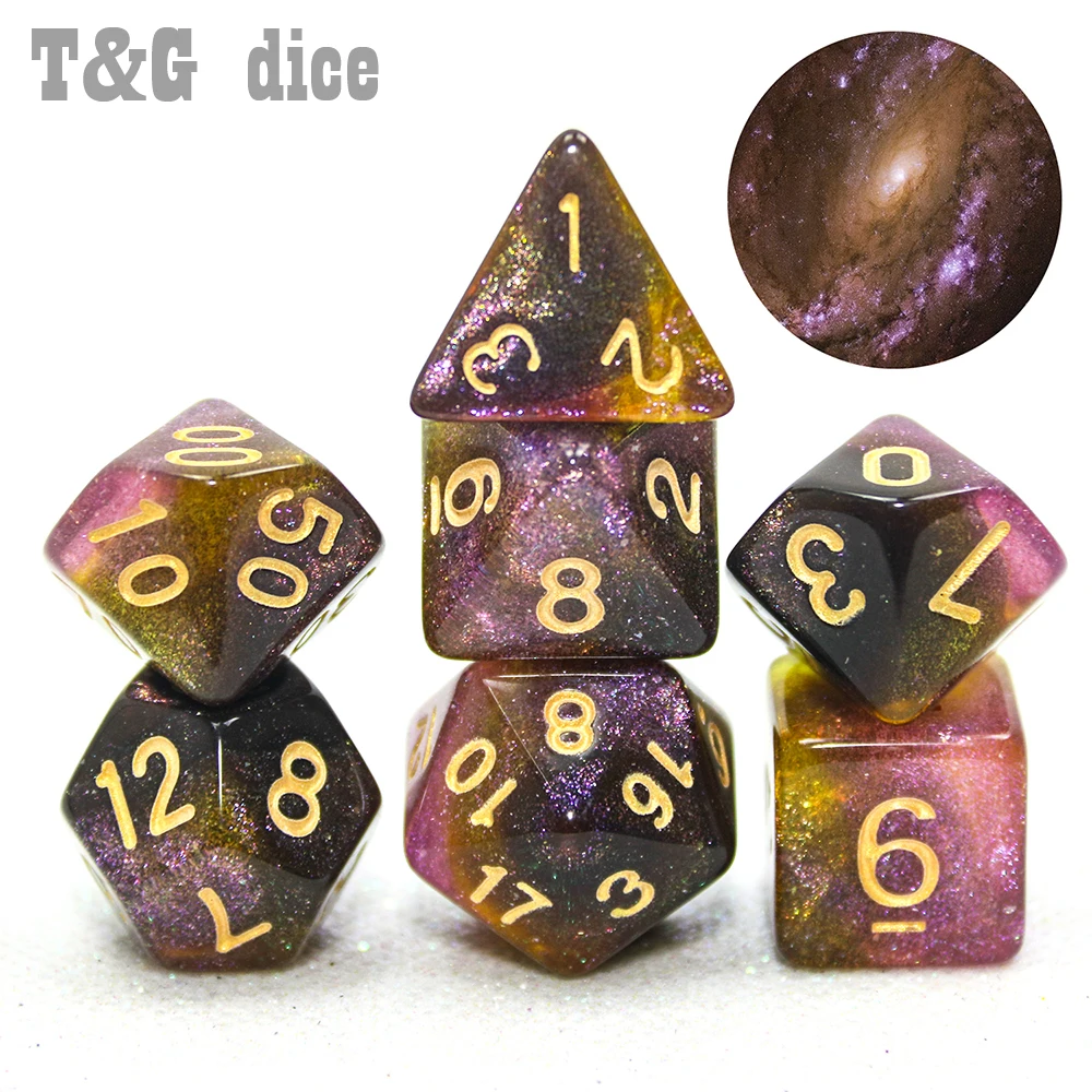 Shinny Universe Galaxy RPG DND игра цифровые кости набор D4 D20 с сумкой крутой для настольной