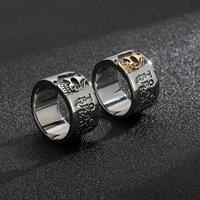 domineering male ghost head skull ring retro stainless steel punk locomotive ghost ring heavy sugar male gothic jewelry