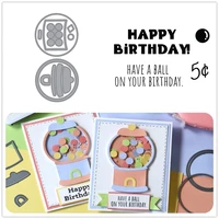candy jar machine with birthday words stamp and coordinating die to make card clear stamps with cutting dies for diy crafts