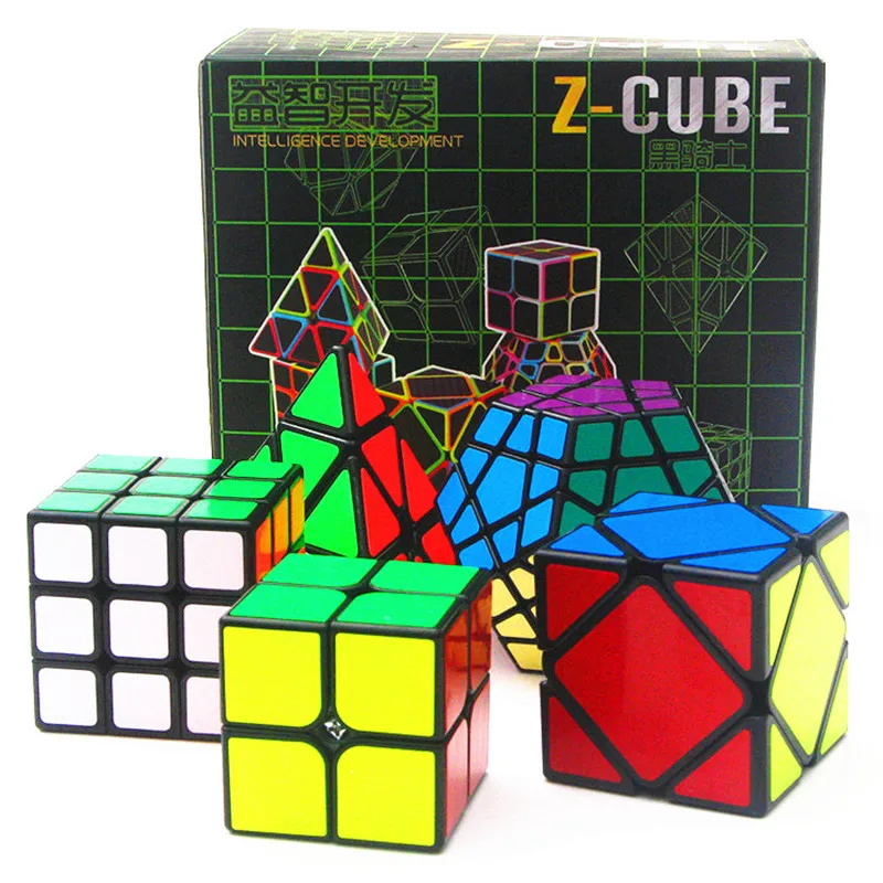 Zcube черный рыцарь набор Подарочная коробка 2x2x2 3x3x3 Пирамида Megaminx Skew волшебный куб