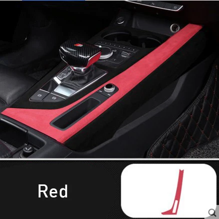 A RED Замшевая Кожа Авто Крышка редукторов для Audi A4 B9 автомобильные аксессуары - Название цвета: A RED