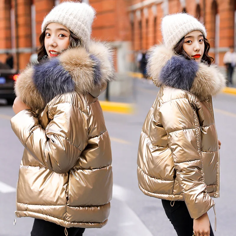 Женская куртка-парка короткая куртка с хлопковой подкладкой большие шерстяные