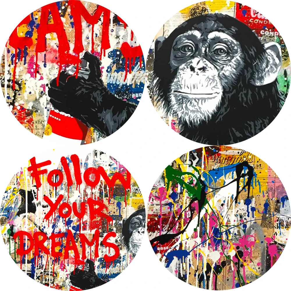 

Follow Your Dreams Street Wall Graffiti Art Canvas Painting Abstract Portrait Pop Art Picture for Kids Room Cuadros Home Decor