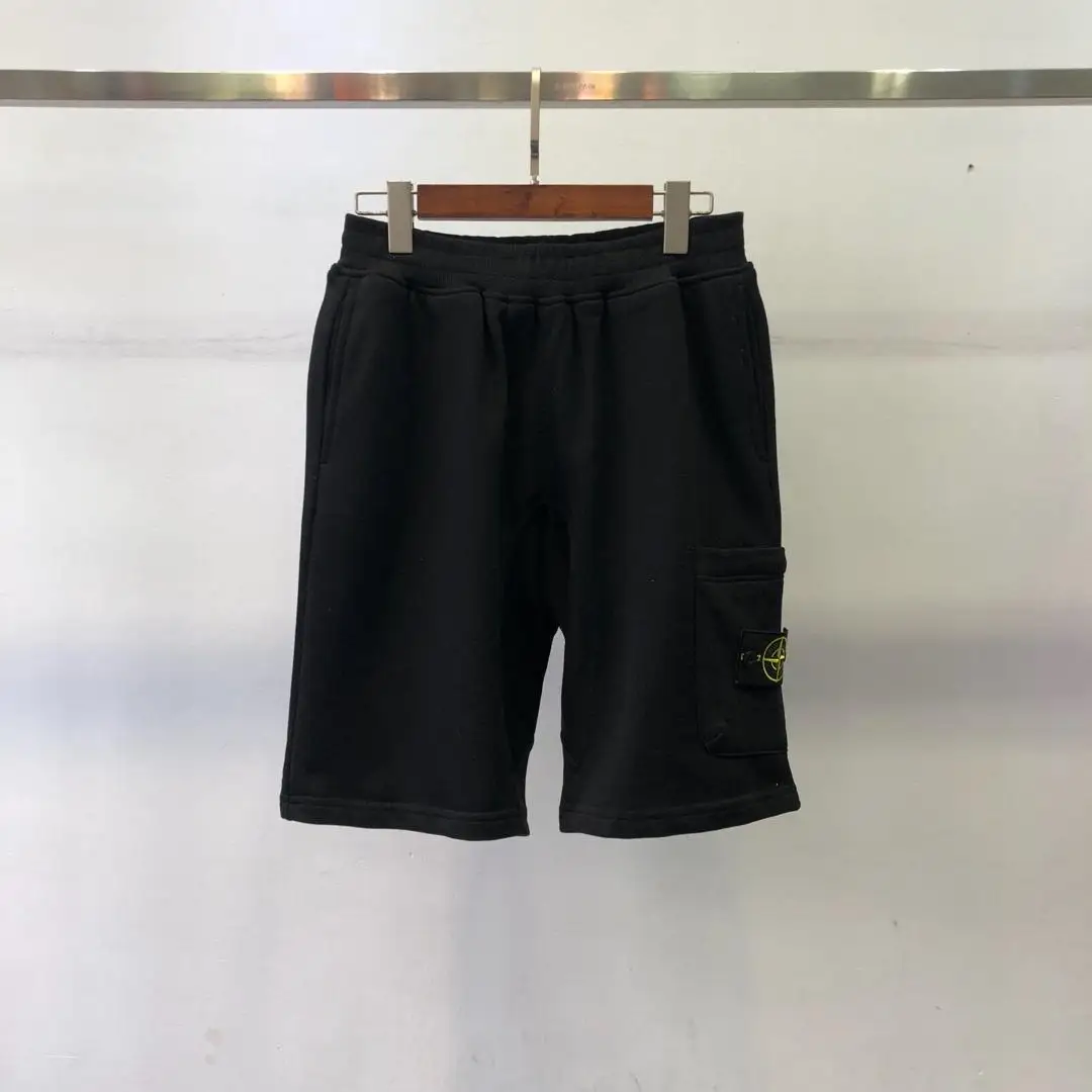 

Stone Island 20SS Summer New Style Stone Embroidery Badge Side Pocket Shorts Sports Five-point Pants Loose Men