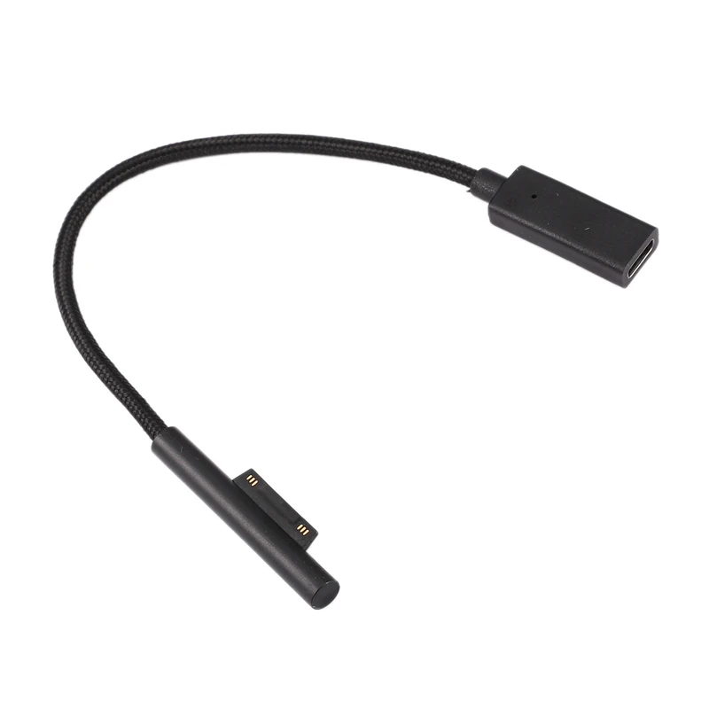 Nylon Braided 0.2M Female USB-C Charging Cable for Surface Pro 6/5/4/3 Laptop 1/2 45W 15V PD | Электроника