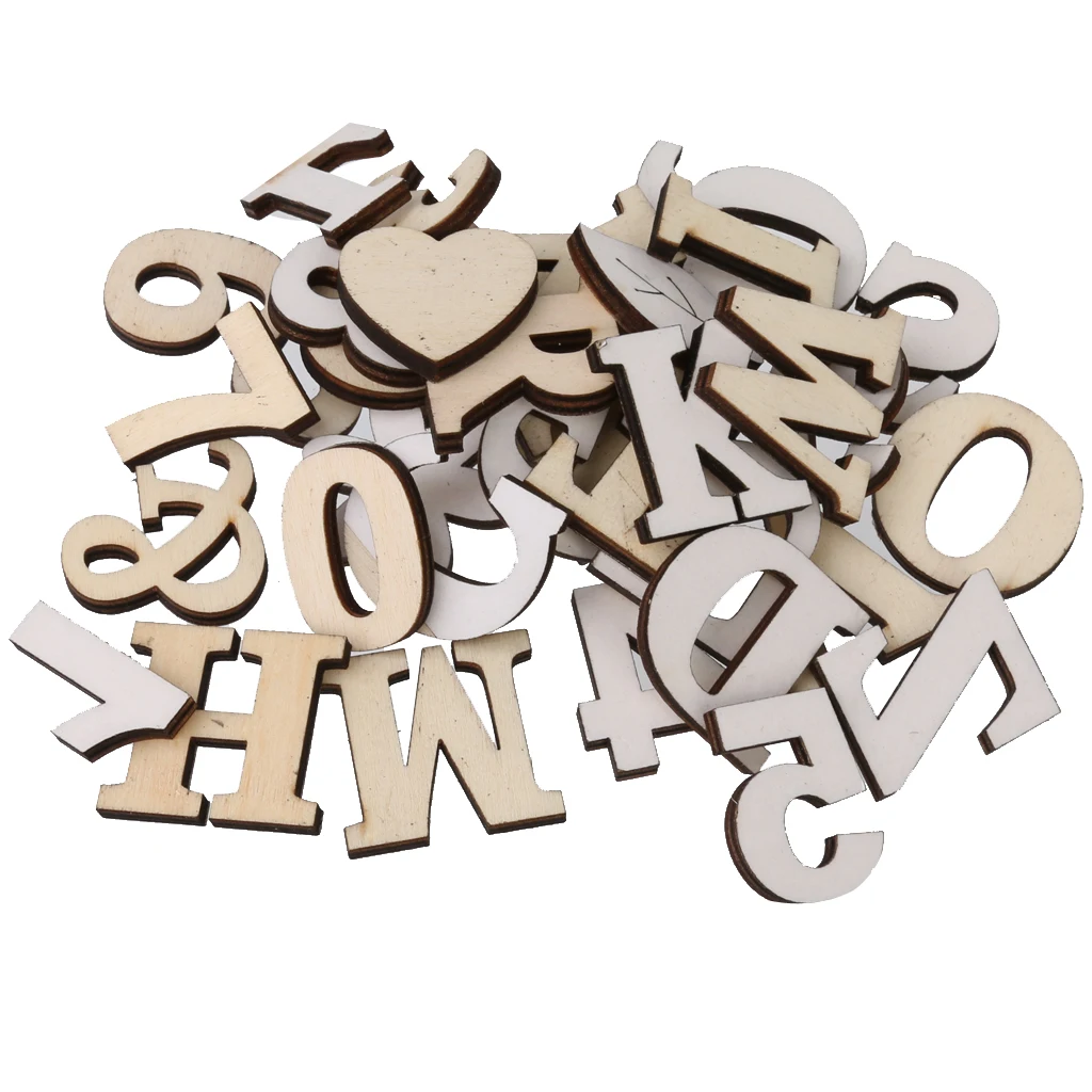 Набор из 41 смешанных деревянных цифр знак алфавита шаблон для свадебной