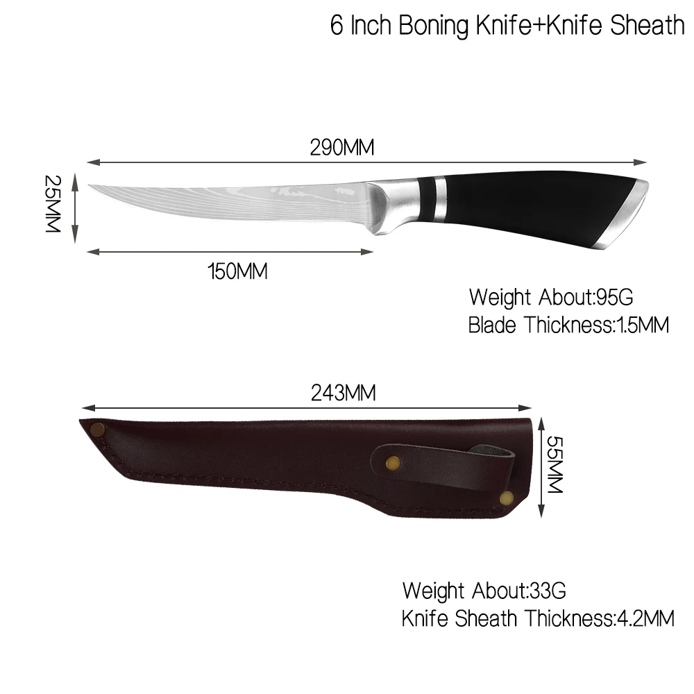 XYj рыболовный нож из нержавеющей стали кухонный с косточками 6/7/8 дюймов